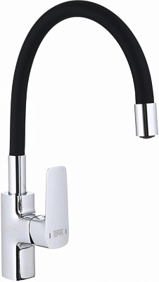 Змішувач для кухні Snotra гнучкий вилив чорний/хром