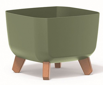 Горшок для цветов PRP Gracia Square 300 мм на ножках зеленый квадратный (64206-5615) 