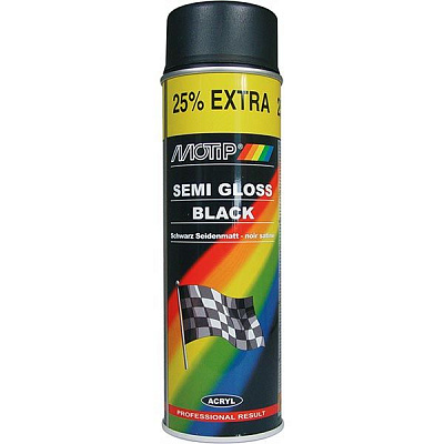 Краска аэрозольная Motip Semi gloss черный полумат 500 мл