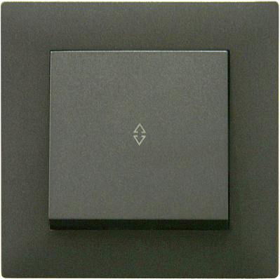 Вимикач прохідний одноклавішний Makel Rizz без підсвітки димчастий 88050005