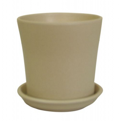 Горшок керамический Ориана-Запорожкерамика Вуаль крошка круглый 2,3л бежевый (071-1-010) 