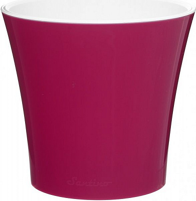 Горшок пластиковый Santino Арте круглый 2л лиловый/белый 