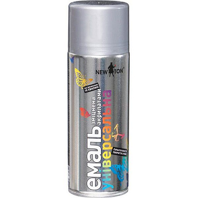 Эмаль аэрозольная New Ton универсальная RAL 9006 серебристый глянец 400 мл