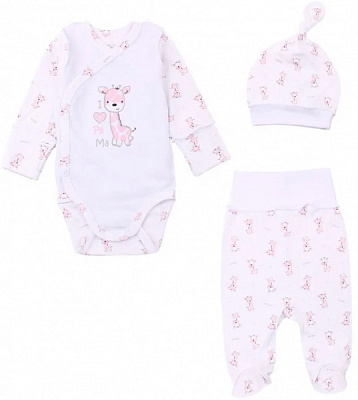 Комплект детской одежды Фламинго 433-222 молочный с рисунком р.62 