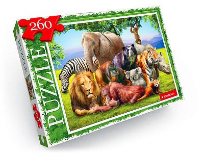 Пазлы Danko Toys 260 элементов №7 африка С260-13-07