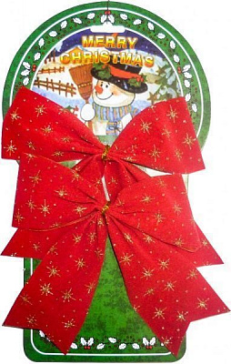 Декорация новогодняя Бант 15 см 2 шт. MC50-5418-1 