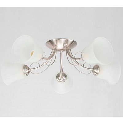 Люстра потолочная Геотон А538-5 5x60 Вт E27 матовый хром 