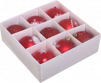 Набір ялинкових куль Комплект № 4 d 80 мм 9 шт./уп.