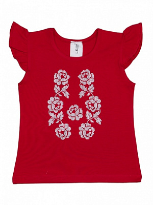 Вышиванка для девочек Luna Kids Розы р.104 красный 