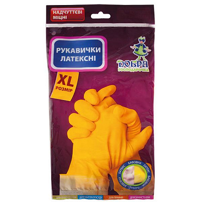 Перчатки латексные Добра господарочка суперкрепкие р.XL 1 пар/уп. оранжевые 