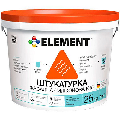 Декоративная штукатурка барашек Element K15 1,5 мм 25 кг белый