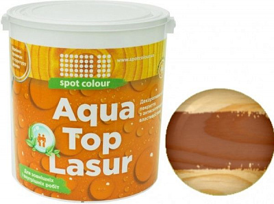 Лазур-антисептик Spot Colour Aqua Toplasur червоне дерево шовковистий мат 2,5 л