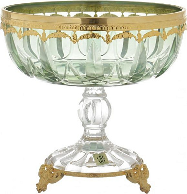 Блюдо на ножке Capri CP6535 зеленое CreArt 