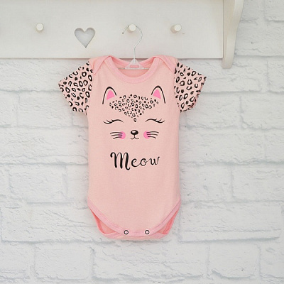 Боди детское для девочки Blanka Мяу р.86 розовый 12974 