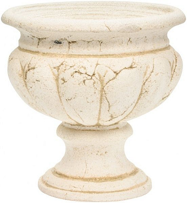 Кашпо шамотне Плошка на ніжці 76 круглий 10,4л кремовий