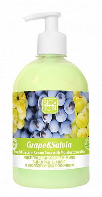 Крем-мыло Bioton Виноград и Шалфей с увлажняющим молочком 500 мл