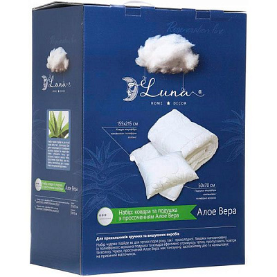 Набор Aloe Vera одеяло + подушка 50х70 см 155х215 см Luna