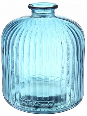 Ваза стеклянная San Miguel Daroca 18 см небесно-голубая 