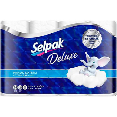 Бумага туалетная Selpak Delux трехслойные 24 шт