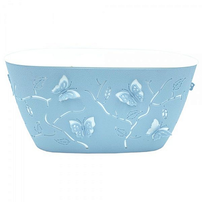 Горщик пластиковий Alyaplastik балконний 3D NO:1 прямокутний 4,1 л блакитний