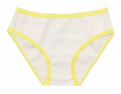 Трусы для девочки Luna Kids с желтым кантом р.116-122 белый 