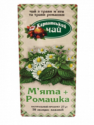 Чай травяной Карпатський чай пакетированный Мята+Ромашка 20 шт. 35 г 
