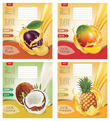 Комплект зошитів Фрукти 12 аркушів у лінію 20 шт. Мрії збуваються