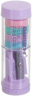 Набор ластиков с точилкой фиолетовый