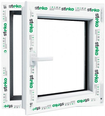 Окно поворотно-откидное Steko S500 60 800x800 мм правое 