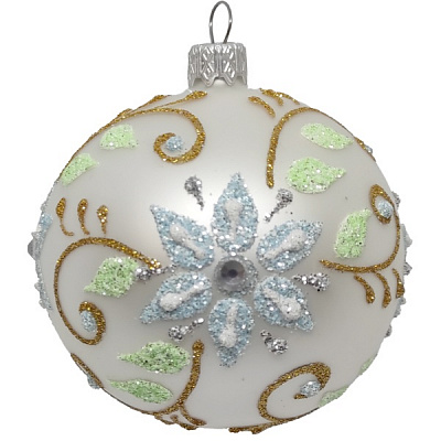 Куля новорічна 10143-1 80 мм срібний