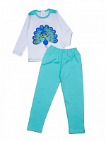 Пижама для девочек для девочек Luna Kids Маленький павлин р.92-98 ментол 0030 