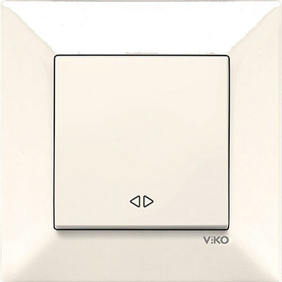 Вимикач реверсивний одноклавішний Viko Meridian без підсвітки кремовий 90970231-WH