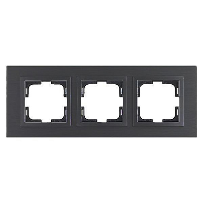 Рамка трехместная Mono Style Aluminium универсальная графит 107-820000-162