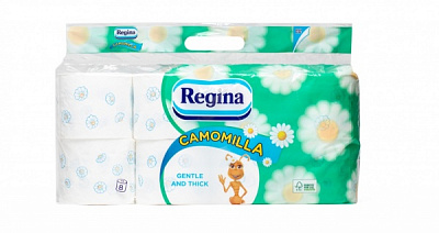 Туалетная бумага Regina Camomile FSC трехслойная 8 шт.