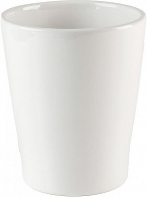 Горшок керамический круглый 1,6 л белый (DH-FLOWERS-29 WHITE) 