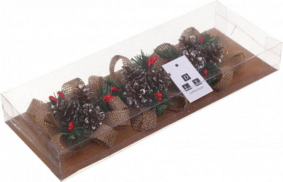 Набір підвісок Бантики 28х10.5 см 3 шт. коричневий NY21141