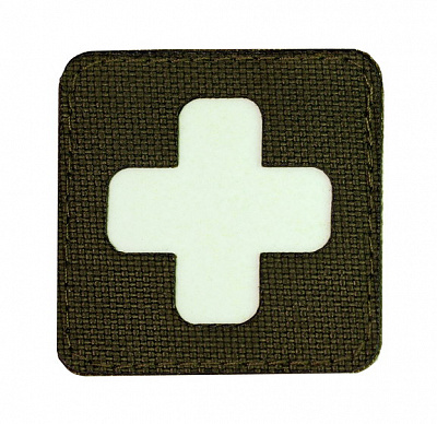 Шеврон-патч хрест олива світлонакопичувальний