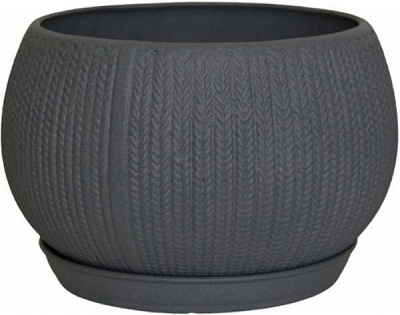 Горшок керамический Ориана-Запорожкерамика Шар коса крошка фигурный 13 л металлик 