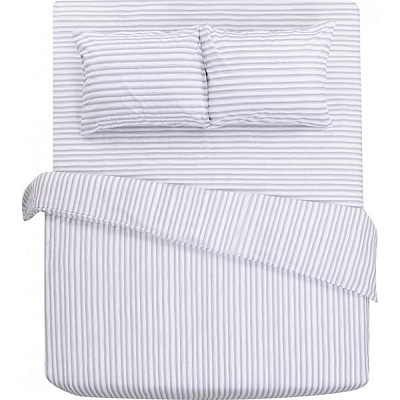 Комплект постельного белья 2 полоска Акварель серая UP! (Underprice) 