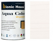 Лазурь Bionic House лессирующая универсальная Aqua Color UV protect белый шелковистый мат 0,8 л