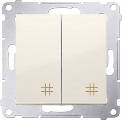 Вимикач перехресний двоклавішний Premium без підсвітки 10 А 250В крем DW7/2.01/41