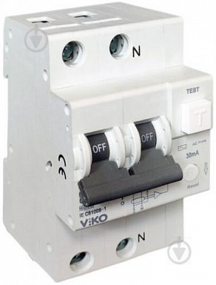 Диференційний автомат Viko електронний 2C 40А 30мА АС 6кА 230V Type C 6VRBE-2C4030/AC