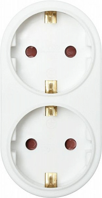 Двойник UP! (Underprice) RM1-01/02 с заземлением 2 гн. белый RM1-01/02 