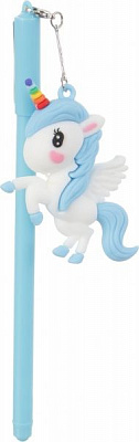 Ручка гелева бірюзова Райдужний єдиноріг
