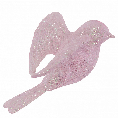 Ялинкова іграшка Пташка 3Д 4 см рожевий