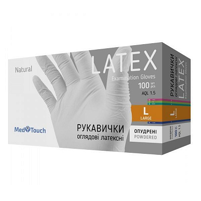 Перчатки латексные MedTouch смотровые L 100 шт./уп.