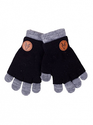 Рукавички YO! р.14 сіро-чорний