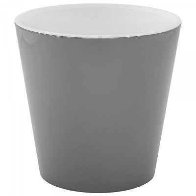 Горщик пластиковий Алеана Деко зі вставкою круглий какао/білий (114039)