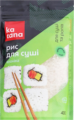 Рис Katana круглозернистый для суши Японика 400 г 