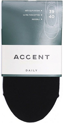 Шкарпетки чоловічі Акцент (ультракороткі) 0 0709 348 р. 25 чорний